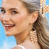 image:imageINKALLOY Game Day Earrings for Women Beaded Fringe Earrings for Football Gameday Outfits Handmade Jewelry for College Students Team Gifts Teachers Football MomsOrange  White Checkered