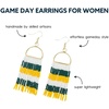 image:imageINKALLOY Game Day Earrings for Women Beaded Fringe Earrings for Football Gameday Outfits Handmade Jewelry for College Students Team Gifts Teachers Football MomsGreen  Yellow