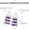 image:imageINKALLOY Game Day Earrings for Women Beaded Fringe Earrings for Football Gameday Outfits Handmade Jewelry for College Students Team Gifts Teachers Football MomsRoyal Purple  White
