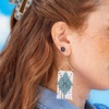 image:imageINKALLOY Game Day Earrings for Women Beaded Fringe Earrings for Football Gameday Outfits Handmade Jewelry for College Students Team Gifts Teachers Football MomsLight Blue  Navy Argyle