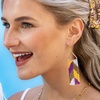 image:imageINKALLOY Game Day Earrings for Women Beaded Fringe Earrings for Football Gameday Outfits Handmade Jewelry for College Students Team Gifts Teachers Football MomsPurple  Yellow