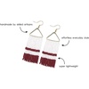 image:imageINKALLOY Game Day Earrings for Women Beaded Fringe Earrings for Football Gameday Outfits Handmade Jewelry for College Students Team Gifts Teachers Football MomsDark Red  White