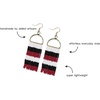 image:imageINKALLOY Game Day Earrings for Women Beaded Fringe Earrings for Football Gameday Outfits Handmade Jewelry for College Students Team Gifts Teachers Football MomsDark Red  Black