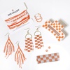 image:imageINKALLOY Game Day Earrings for Women Luxe Beaded Fringe Earrings for Football Gameday Outfits Handmade Jewelry for College Students Team Gifts Teachers Football MomsOrange  White