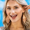 image:imageINKALLOY Game Day Earrings for Women Luxe Beaded Fringe Earrings for Football Gameday Outfits Handmade Jewelry for College Students Team Gifts Teachers Football MomsOrange  White