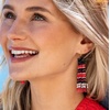 image:imageINKALLOY Game Day Earrings for Women Luxe Beaded Fringe Earrings for Football Gameday Outfits Handmade Jewelry for College Students Team Gifts Teachers Football MomsBright Red  Black  and White