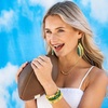 image:imageINKALLOY Game Day Earrings for Women Luxe Beaded Fringe Earrings for Football Gameday Outfits Handmade Jewelry for College Students Team Gifts Teachers Football MomsGreen  Yellow