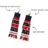 image:imageINKALLOY Game Day Earrings for Women Luxe Beaded Fringe Earrings for Football Gameday Outfits Handmade Jewelry for College Students Team Gifts Teachers Football MomsBright Red  Black  and White