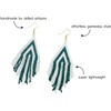 image:imageINKALLOY Game Day Earrings for Women Luxe Beaded Fringe Earrings for Football Gameday Outfits Handmade Jewelry for College Students Team Gifts Teachers Football MomsGreen  White