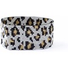 image:imageINK  ALLOY Beaded Cuff Bracelets for Women Brooklyn Luxe Seed Bead Stretch Boho Bracelet Handmade Jewelry for the Modern Bohemian 15Inch WidthIvory  Gold  Black