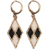 image:imageINK  ALLOY Beaded Earrings for Women Dangling Carmen Huggie Hoops with Diamond Shaped Pendant Boho Earrings Hypoallergenic Handmade Jewelry for the Modern Bohemian 163Inch Length