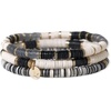image:imageINK  ALLOY Boho Stackable Bracelets for Women Grace Sequin Stretch Stacking Bracelet with Circle Charm Handmade Jewelry for the Modern BohemianBlack and White Stack of 3
