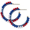 image:imageINK  ALLOY Game Day Crystal Threaded Bead Hoop Earrings  Handcrafted Statement Hoops for Sports Moms amp Fans  Lightweight Sparkling Style  Perfect for GamedayBlue  Crimson