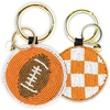 image:imageINK  ALLOY Game Day Football Beaded Bag Charm  Lightweight Handmade Keychain for Sports Moms Fans amp Students for GamedayOrange  White