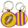 image:imageINK  ALLOY Game Day Football Beaded Bag Charm  Lightweight Handmade Keychain for Sports Moms Fans amp Students for GamedayPurple  Yellow