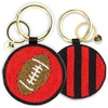 image:imageINK  ALLOY Game Day Football Beaded Bag Charm  Lightweight Handmade Keychain for Sports Moms Fans amp Students for GamedayRed  Black