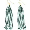 image:imageINK  ALLOY Game Day Tassel Seed Bead Earrings  Handcrafted Statement Earrings ready for Gameday  Lightweight amp BoldGreen  White