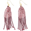 image:imageINK  ALLOY Game Day Tassel Seed Bead Earrings  Handcrafted Statement Earrings ready for Gameday  Lightweight amp BoldMaroon  White