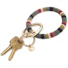 image:imageINK  ALLOY Key Ring Bracelet for Women Chloe Beaded Keychain Wristlet Handmade Jewelry for the Modern BohemianDark Rainbow Multi Stripe