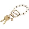 image:imageINK  ALLOY Key Ring Bracelet for Women Chloe Beaded Keychain Wristlet Handmade Jewelry for the Modern BohemianIvory Gold Stripes