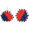 image:imageINK  ALLOY Small Beaded Boho Earrings for Women Casey Hexagon Seed Bead Stud Earrings Hypoallergenic Handmade Jewelry for the Modern Bohemian 64Inch LNavy and Red