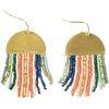 image:imageINKALLOY Beaded Earrings for Women Dangling Claudia Luxe Seed Bead Short Fringe Boho Earrings Hypoallergenic Handmade Jewelry for the Modern Bohemian 2Inch LMulticolor
