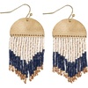 image:imageINKALLOY Beaded Earrings for Women Dangling Claudia Luxe Seed Bead Short Fringe Boho Earrings Hypoallergenic Handmade Jewelry for the Modern Bohemian 2Inch LNavy