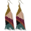 image:imageINKALLOY Beaded Earrings for Women Dangling Lennon Seed Bead Medium Fringe Dangle Boho Earrings Handmade Jewelry for the Modern Bohemian 325Inch LengthJewel Tone