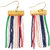 image:imageINKALLOY Beaded Earrings for Women Dangling Scout Seed Bead Fringe Boho Earrings Hypoallergenic Handmade Jewelry for the Modern Bohemian 2Inch LengthNavy  Red
