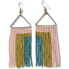 image:imageINKALLOY Beaded Earrings for Women Dangling Whitney Medium Fringe Statement Boho Earrings Hypoallergenic Handmade Jewelry for the Modern Bohemian 325Inch LengthBlush Pink Rectangles