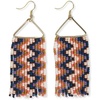 image:imageINKALLOY Beaded Earrings for Women Dangling Whitney Medium Fringe Statement Boho Earrings Hypoallergenic Handmade Jewelry for the Modern Bohemian 325Inch LengthAmsterdam Orange  Navy