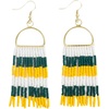 image:imageINKALLOY Game Day Earrings for Women Beaded Fringe Earrings for Football Gameday Outfits Handmade Jewelry for College Students Team Gifts Teachers Football MomsGreen  Yellow