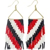 image:imageINKALLOY Game Day Earrings for Women Beaded Fringe Earrings for Football Gameday Outfits Handmade Jewelry for College Students Team Gifts Teachers Football MomsBright Red  Black  and White