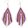 image:imageINKALLOY Game Day Earrings for Women Luxe Beaded Fringe Earrings for Football Gameday Outfits Handmade Jewelry for College Students Team Gifts Teachers Football MomsPurple  Gold