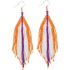 image:imageINKALLOY Game Day Earrings for Women Luxe Beaded Fringe Earrings for Football Gameday Outfits Handmade Jewelry for College Students Team Gifts Teachers Football MomsPurple  Orange