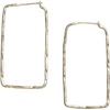 image:imageINKALLOY Large Rectangle Hoop Earrings for Women Athena Thin Brass Metal Elegant Boho Hoops Hypoallergenic Handmade Jewelry for the Modern Bohemian 16Inch L Gold