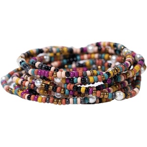 image:imageINK  ALLOY 10Strand Stacking Beaded Bracelets for Women  Mixed Patterns Bracelet Stack  Adjustable Stretch Fit  Handmade Boho Bracelets for Women  Perfect for Any OccasionMuted