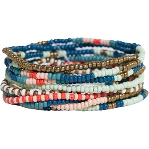 image:imageINK  ALLOY 10Strand Stacking Beaded Bracelets for Women  Mixed Patterns Bracelet Stack  Adjustable Stretch Fit  Handmade Boho Bracelets for Women  Perfect for Any OccasionTeal  Red