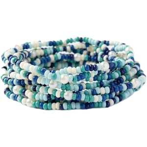 image:imageINK  ALLOY 10Strand Stacking Beaded Bracelets for Women  Mixed Patterns Bracelet Stack  Adjustable Stretch Fit  Handmade Boho Bracelets for Women  Perfect for Any OccasionBlue