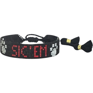 image:imageINK  ALLOY Beaded Boho Bracelets Gabby Word Bracelet Sliding Knot Wristband Friendship Bracelets Handmade Jewelry for the Modern Bohemian 525825 Adjustable Band 5 WGame Day Red  Black Sic Em
