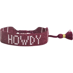 image:imageINK  ALLOY Beaded Boho Bracelets Gabby Word Bracelet Sliding Knot Wristband Friendship Bracelets Handmade Jewelry for the Modern Bohemian 525825 Adjustable Band 5 WGame Day Maroon  White Howdy