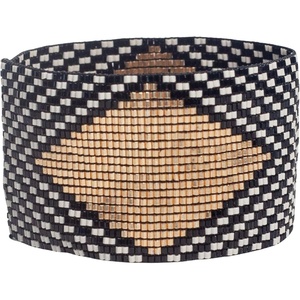 image:imageINK  ALLOY Beaded Cuff Bracelets for Women Brooklyn Luxe Seed Bead Stretch Boho Bracelet Handmade Jewelry for the Modern Bohemian 15Inch WidthBlack Gold Diamond