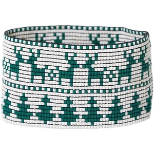 image:imageINK  ALLOY Beaded Cuff Bracelets for Women Brooklyn Luxe Seed Bead Stretch Boho Bracelet Handmade Jewelry for the Modern Bohemian 15Inch WidthEmerald