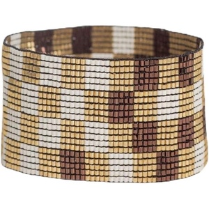 image:imageINK  ALLOY Beaded Cuff Bracelets for Women Brooklyn Luxe Seed Bead Stretch Boho Bracelet Handmade Jewelry for the Modern Bohemian 15Inch WidthMixed Metallic