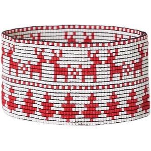 image:imageINK  ALLOY Beaded Cuff Bracelets for Women Brooklyn Luxe Seed Bead Stretch Boho Bracelet Handmade Jewelry for the Modern Bohemian 15Inch WidthRed