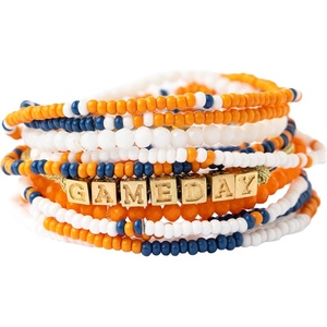 image:imageINK  ALLOY Game Day 11Strand Beaded Bracelet  Handcrafted Stack for Sports Moms Fans amp Students  Lightweight amp Bold  Perfect for GamedayBlue  Orange