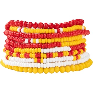 image:imageINK  ALLOY Game Day Bracelet Stacks Beaded Bracelets for Football Gameday Outfits Handmade Jewelry for College Students Teachers Football Moms Set of 10Red  Yellow