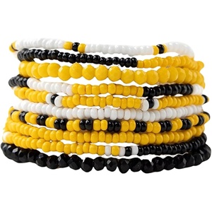 image:imageINK  ALLOY Game Day Bracelet Stacks Beaded Bracelets for Football Gameday Outfits Handmade Jewelry for College Students Teachers Football Moms Set of 10Black  Yellow