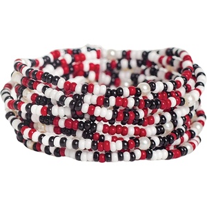image:imageINK  ALLOY Game Day Bracelet Stacks Beaded Bracelets for Football Gameday Outfits Handmade Jewelry for College Students Teachers Football Moms Set of 10Bright Red  Black  White