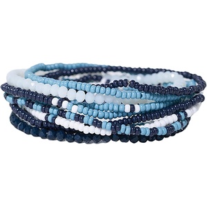 image:imageINK  ALLOY Game Day Bracelet Stacks Beaded Bracelets for Football Gameday Outfits Handmade Jewelry for College Students Teachers Football Moms Set of 10Light Blue  Navy
